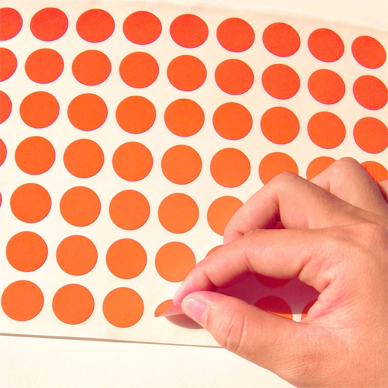 PARLAIM 1050 PCS 3/4 Inch Round Color-Code Dot Stickers  Color Coded Circle Stickers for Classroom  Office (Orange) - Image 3